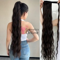 Extensie de par coada cu clema si arici Wave de 70cm cod 180706A Saten Inchis